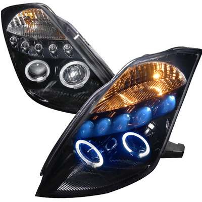 2003-05 Nissan 350Z Projector Headlight Gloss Black Housing With Smoked Lens