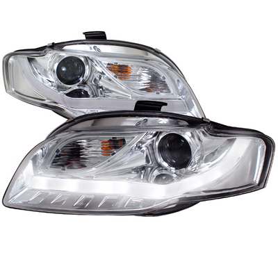 2006-08 Audi A4 Projector Headlight Chrome R8 Style With Led Signal