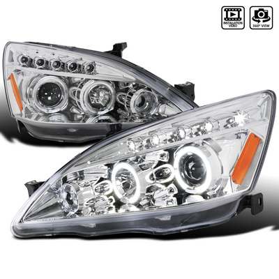 2003-07 Honda Accord Halo Led Projector Chrome