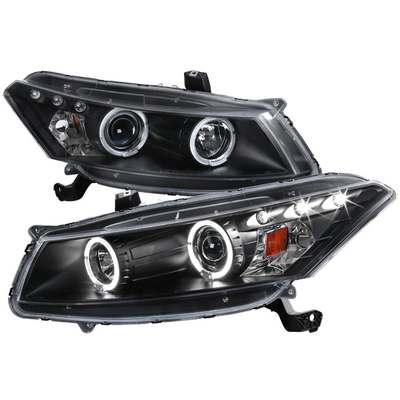 2008-12 Honda Accord Halo Projector Headlight Black Housing