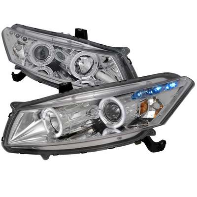 2008-12 Honda Accord Halo Projector Headlight Chrome Housing