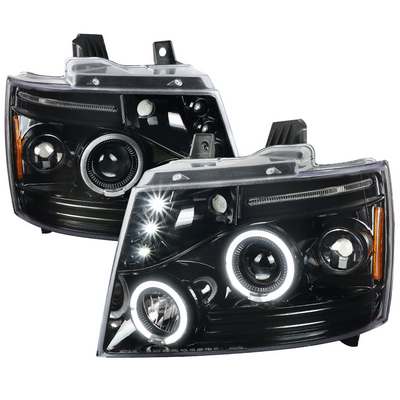 2007-13 Chevrolet Avalanche Projector Headlight Glossy Black