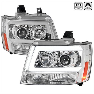 2007-13 Chevrolet Avalance C Bar Projector Headlight Chrome