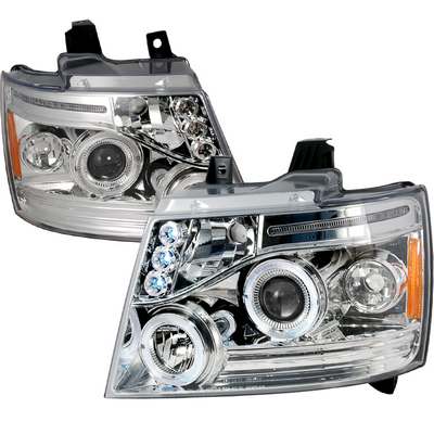 2007-13 Chevrolet Avalanche Halo Led Projector Chrome