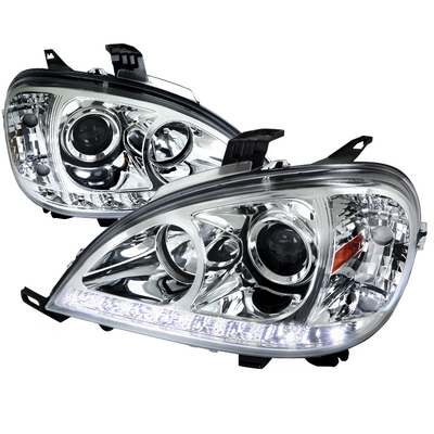 2002-05 Mercedes W163 Ml Projector Headlights Chrome