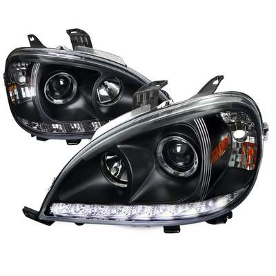 1998-01 Mercedes W163 Ml Halo Projector Headlights Black