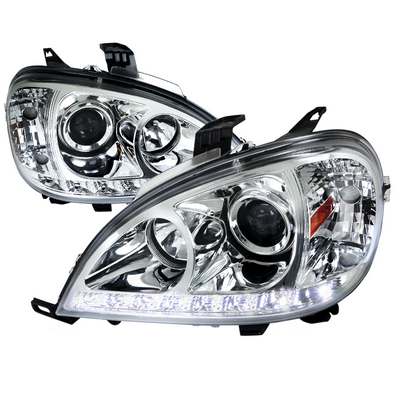 1998-01 Mercedes W163 Ml Halo Projector Headlights Chrome