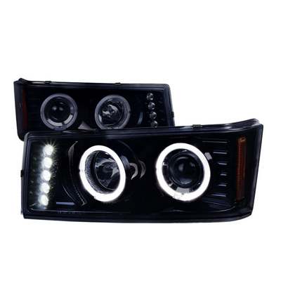 2004-12 Chevrolet Colorado Halo Led Projector Glossy Black