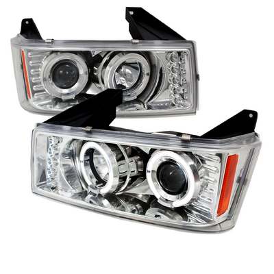 2004-12 Chevy Colorado/GMC Canyon Dual Halo LED Projector Headlights w/Amber Reflectors
