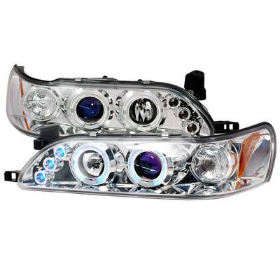 1993-97 Toyota Corolla Dual Halo LED Projector Headlights w/Amber Reflectors