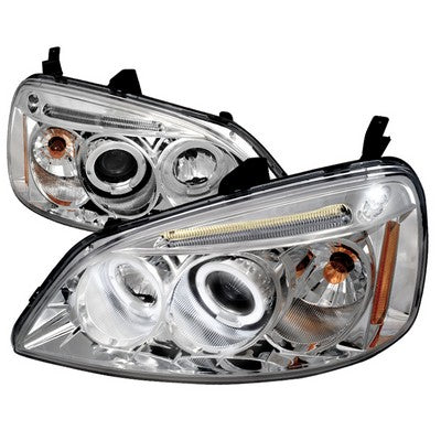 2001-03 Civic Halo Led Projector Chrome
