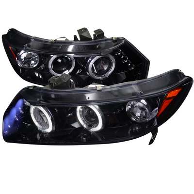 2006-11 Civic Smoked Lens Gloss Black Housing Projector Headlights