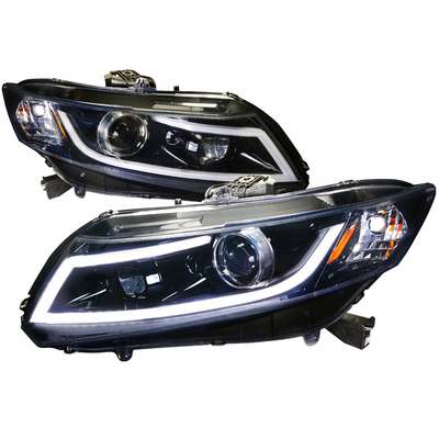 2012-?? Civic R8 Style Led Projector Headlight Gloss Black Housing Smoke Lens