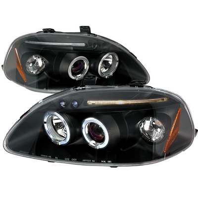 1996-98 Civic Halo Led Projector Black