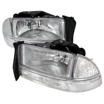 1997-04 Dodge Dakota Dual Halo LED Projector Headlights, Chrome