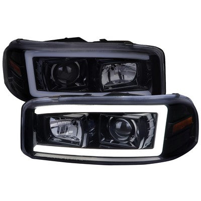 2000-06 GMC Yukon Denali Projector Headlights With Chrome Housing Clear Lens And Amber Reflector