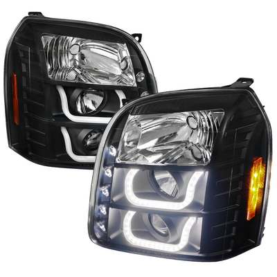 2007-12 GMC Yukon Denali LED Projector Headlights, Black V2