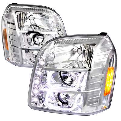 2007-12 GMC Yukon Denali LED Projector Headlights, Chrome V2