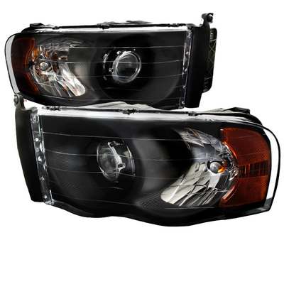2002-05 Ram Projector Headlight Black Housing