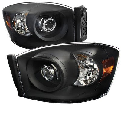 2006-08 Ram Projector Headlight Black Housing
