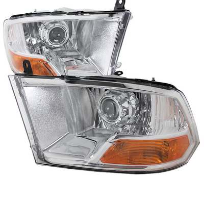 2009-18 Ram 1500 10-18 2500/3500 (w/o OE projector headlights) Projector Headlight Chrome Housing