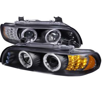 2001-03 Bmw 5-Series Led Halo Projector With Led Signal Black Housing