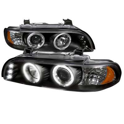 1996-03 Bmw 5-Series Halo Projector Headlight Black Housing