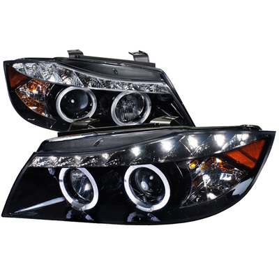 2006-08 Bmw E90 R8 Style Black Projector Headlight Gloss Black Housing Smoke Lens