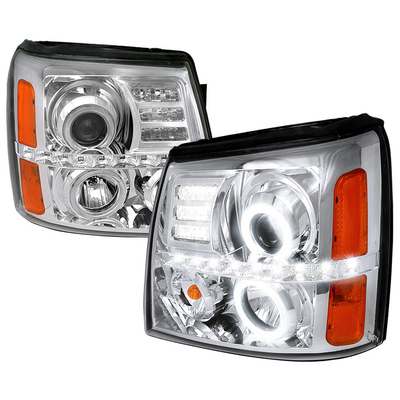 2002-06 Cadillac Escalade Dual Halo Projector Headlights w/LEDs, Chrome