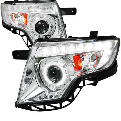 2007-10 Ford Edge Halo LED Chrome Projector Headlights