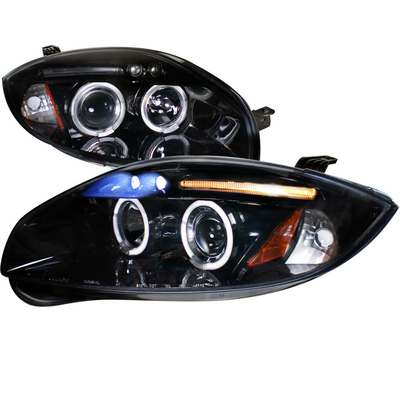 2006-11 Mitsubishi Eclipse Halo Projector Headlights Smoke Lens Gloss Black Housing