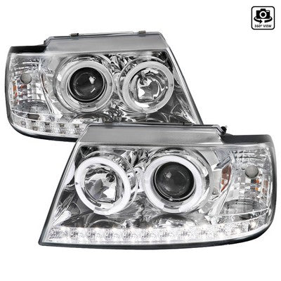 2002-05 Ford Explorer Projector Headlights Chrome Housing Clear Lens