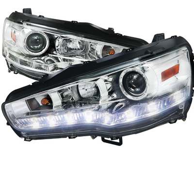 2008-12 Mitsubishi Lancer Projector Headlight Chrome Housing R8 Style