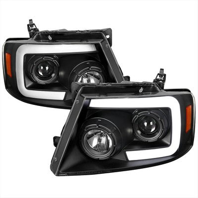 2004-08 F150 Projector Headlights- Black Housing With Clear Lens