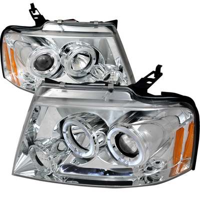 2004-08 F150 Dual Halo LED Projector Headlights, Chrome