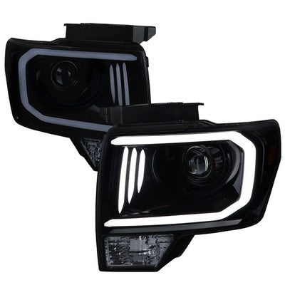 2009-14 F150 Projector Headlight - Gloss Black Housing - Smoke Lens