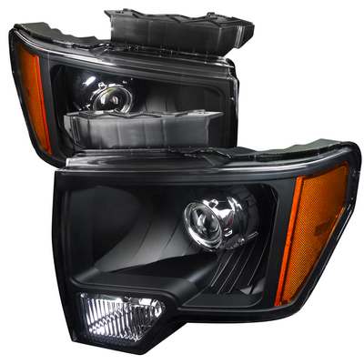 2009-14 F150 Retro Fit Projector Headlight Black Housing