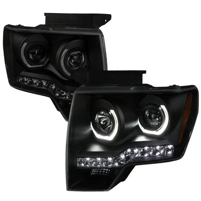 2009-14 F150 Headlights- Smoke Lens Black Housing