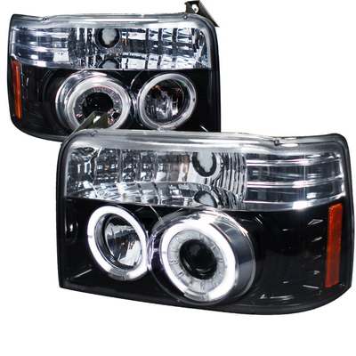 1992-96 F150 Projector Headlight Gloss Black Housing With Smoked Lens