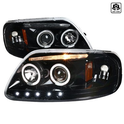 1997-03 F150 Projector Headlights- Glossy Black