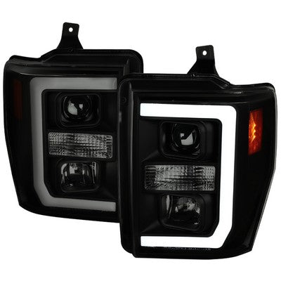 2008-10 Ford Superduty F350 F450 Projector Headlights- Black Housing With Smoked Lens