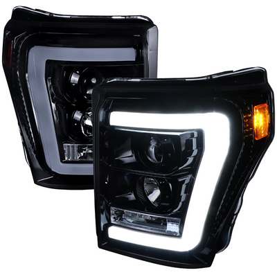 2011-16 Superduty Projector Headlights- Glossy Black Housing