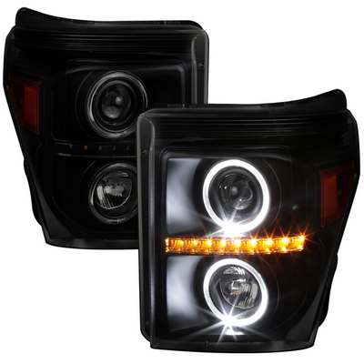 2011-16 Superduty Projector Headlights- Smoke With Black Housing