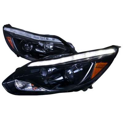 2012-14 Ford Focus LED DRL Glossy Black Projector Headlights