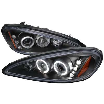 1999-05 Pontiac Grand-Am Dual Halo LED Projector Headlights w/Amber Reflectors