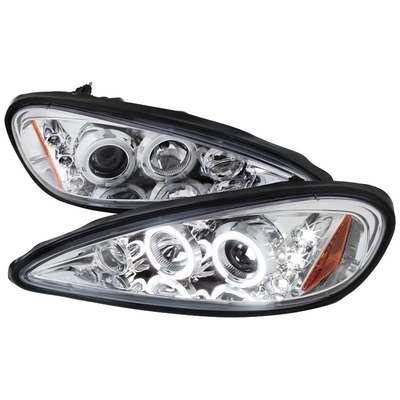 1999-05 Pontiac Grand-Am Dual Halo LED Projector Headlights w/Amber Reflector