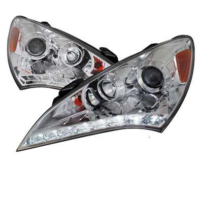 2010-12 Hyundai Genesis Led Projector Headlight Chrome Housing