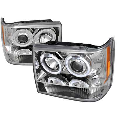 1993-96 Jeep Grand Cherokee Dual Halo Projector Headlights w/Amber Reflectors
