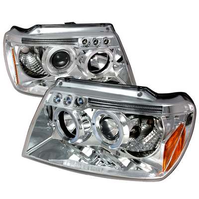 1999-04 Jeep Grand Cherokee Halo Led Projector Chrome