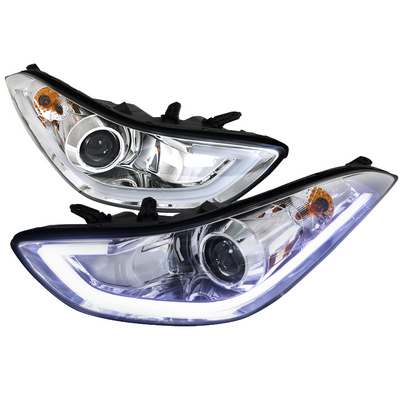 2011-13 Hyundai Elantra Projector Headlights Chrome Housing